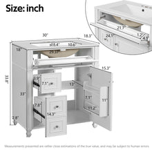Load image into Gallery viewer, Bathroom Vanity Cabinet With Sink, Soft Close Doors With Door Organizer