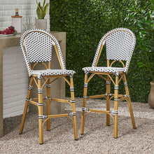Load image into Gallery viewer, Outdoor Pe Rattan French Barstool Set