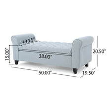 Load image into Gallery viewer, Hayes - Contemporary Armed Storage Bench With Rolled Arms And Button Tufting