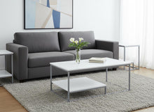 Load image into Gallery viewer, Metal Coffee Table With Shelf (Set of 3) - White And Silver