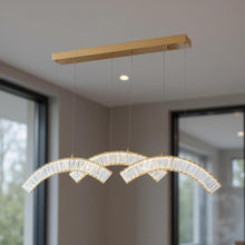 Load image into Gallery viewer, Three Light Crystal LED Chandelier - Gold / Clear