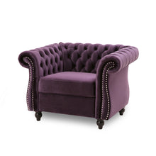 Load image into Gallery viewer, Nexuson - Upholstered Chesterfield Chair With Deep Tufted And Nailhead Trim