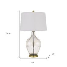 Load image into Gallery viewer, Metal Table Lamp With Drum Shade - Clear Off-White