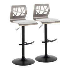Load image into Gallery viewer, Folia - Contemporary Adjustable Barstool With Swivel With Rounded T Footrest (Set of 2)