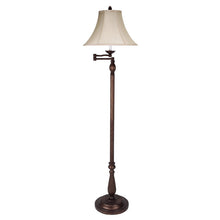 Load image into Gallery viewer, Swing Arm Floor Lamp With Champagne Bell Shade - Rust