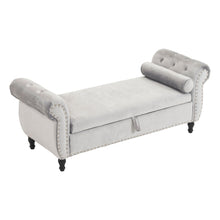 Load image into Gallery viewer, Luxurious Velvet Multifunctional Storage Ottoman Bench With Pillow