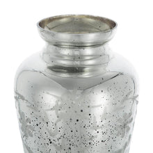 Load image into Gallery viewer, Etched Floral Round Table Vase - Antiqued Silver