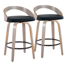 Load image into Gallery viewer, Grotto - Mid Century Modern Fixed Height Counter Stool With Swivel With Round Footrest (Set of 2)