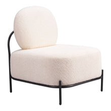 Load image into Gallery viewer, 27" Modern Sherpa And Upholstered Side Chair - Vanilla