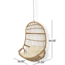 Load image into Gallery viewer, Rustic Hanging Basket Chair With Cushion