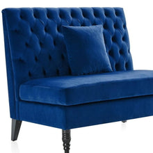 Load image into Gallery viewer, Velvet Loveseat - Navy Blue / Black