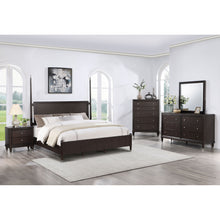Load image into Gallery viewer, Niguel - Queen Size 4 Poster Bed With Finials, Floating Headboard - Brown