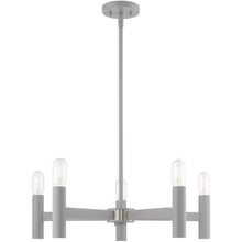 Load image into Gallery viewer, 19" Five Light Dimmable Chandelier With Shades - Gray