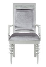 Load image into Gallery viewer, Upholstered Fabric Dining Arm Chairs (Set of 2) - Platinum