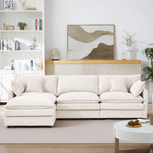 Load image into Gallery viewer, Modular L-Shaped Sectional Sofa With Movable Ottoman