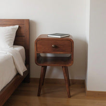Load image into Gallery viewer, 22" Solid Wood Square One Drawer Nightstand - Brown