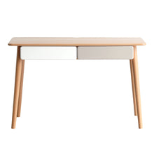Load image into Gallery viewer, Computer Desk Large Size Office Desk With 2 Drawers, Modern Simple Style PC Table With Gap Design For Home Office - White / Gray
