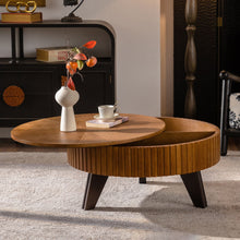 Load image into Gallery viewer, Round Retro Coffee With Solid Wood Legs