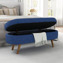 Load image into Gallery viewer, Ottoman Oval Storage Bench With Rubber Wood Legs