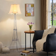 Load image into Gallery viewer, LED Light Changing Floor Lamp With Beige Bell Shade - Brass