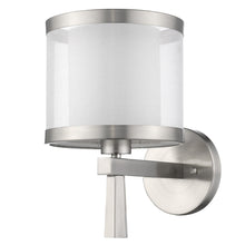 Load image into Gallery viewer, Wall Light With Fabric Shade - White / Silver