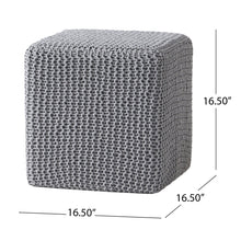 Load image into Gallery viewer, Chabani - Indoor Modern Knitted Fabric Cube Pouf Ottoman - Light Gray