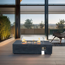 Load image into Gallery viewer, Outdoor Concrete Propane Gas Rectangle Fire Pit Table