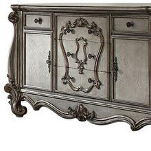 Load image into Gallery viewer, 70" Carved Scrollwork Wood And Polyresin Five Drawer Triple Dresser - Platinum