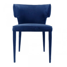 Load image into Gallery viewer, Upholstered Velvet Wing Back Dining Arm Chair - Blue