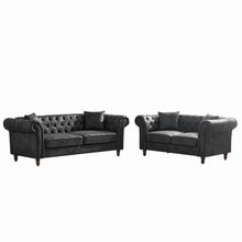 Load image into Gallery viewer, Chesterfield 3 And 2 Seater Sofa Set, High Tech Fabric Upholstered Couch For Living Room