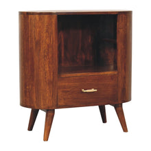 Load image into Gallery viewer, 30" Solid Wood Oval Accent Cabinet With One Drawer - Chestnut