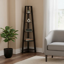 Load image into Gallery viewer, Five Tier Corner Bookcase - Espresso