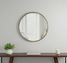 Load image into Gallery viewer, 30" Round Iron Framed Accent Mirror - Brass