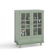 Load image into Gallery viewer, Minimalist Buffet Cabinet With Double Glass Doors And Drawer
