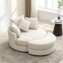 Load image into Gallery viewer, 360° Swivel Accent Barrel Chair With Storage Ottoman & 4 Pillows, Modern Leisure Chair Round Accent For Living Room