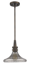 Load image into Gallery viewer, Hanging Light With Pebbled Glass Shade - Antique Bronze