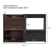 Load image into Gallery viewer, Modern Extendable & Rotating Cabinet With Drawer And Flip Doors For Versatile Storage - Black / Dark Walnut