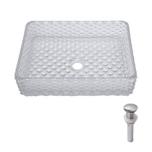 Load image into Gallery viewer, Rectangle Vessel Sink With Diamond Texture With Pop Up Drain (No Faucet) - White
