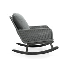 Load image into Gallery viewer, Contemporary Minimalist Wicker Rocking Chair With Soft Cushions