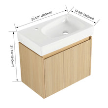 Load image into Gallery viewer, Modern Bathroom Vanity With Ceramic Basin, Wall Mounted Floating Sink Combo, Storage Cabinet