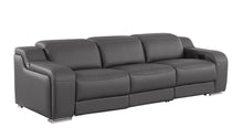 Load image into Gallery viewer, 103" Italian Leather Reclining USB Sofa - Dark Gray