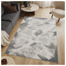 Load image into Gallery viewer, Geometrix - 5'3" X 7'3" Area Rug With Geometric 3D Effect - Ivory / Gray