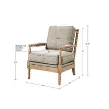 Load image into Gallery viewer, Arm Chair With Open Back Spindle Design, Padded Armrests