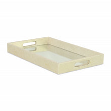 Load image into Gallery viewer, 16" Rectangular Wood Handmade Tray With Handles - White / Gold