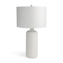 Load image into Gallery viewer, 31" Ceramic Round Bedside Lamp With White Drum Shade - White