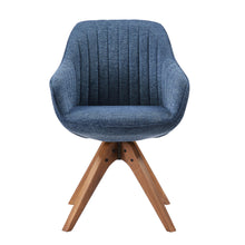 Load image into Gallery viewer, Fabric And Natural Swivel Accent Arm Chair 23" - Blue
