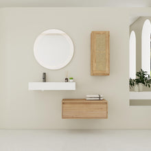 Load image into Gallery viewer, Modern Imitative Wall Mounted Bathroom Vanity With Resin Sink And Side Cabinet