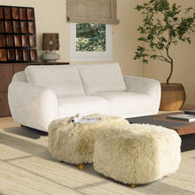 Load image into Gallery viewer, Enchante - New Zealand Sheepskin Rectangular Accent Ottoman - Taupe / Natural