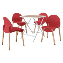 Load image into Gallery viewer, 4 Piece Set Of Single Chairs With A Folding Square Table