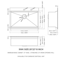 Load image into Gallery viewer, Drop In Kitchen Sink Stainless Steel 16 Gauge